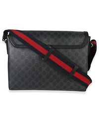 Pre-Owned Gucci Black Gg Supreme Canvas Night Courrier Flap Messenger Bag