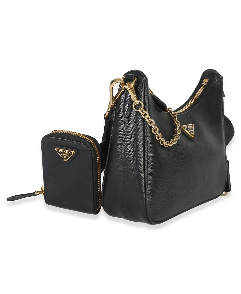 Pre-Owned Prada Black Saffiano Lux Re-Edition 2005 Shoulder Bag