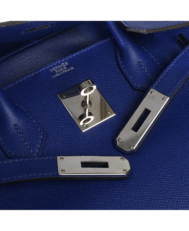 Pre-Owned HERMES Bleu Electrique Epsom Birkin 30 Phw