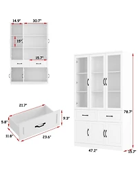 Homsee 8-Shelf Modern Bookcase with Drawers