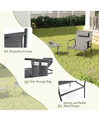 Gymax 3 Piece Patio Set Outdoor Table and Chairs Bistro Set Small Front Porch Balcony Furniture
