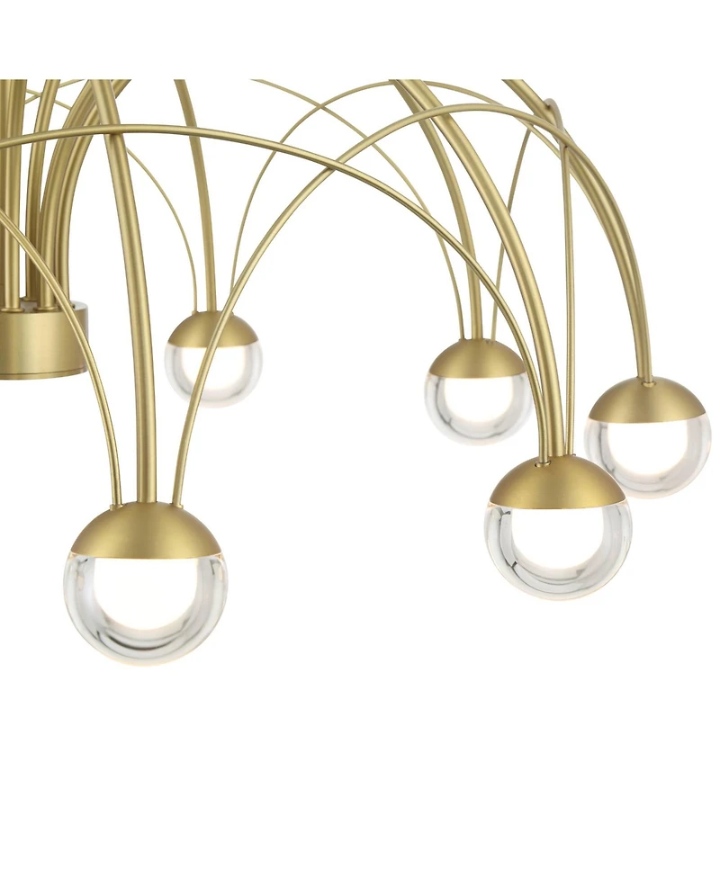 Possini Euro Design Showers 26" Mid Century Modern Pendant Chandelier Ceiling Light Fixture Dining Room Over Table Umbrella 10-Light Led