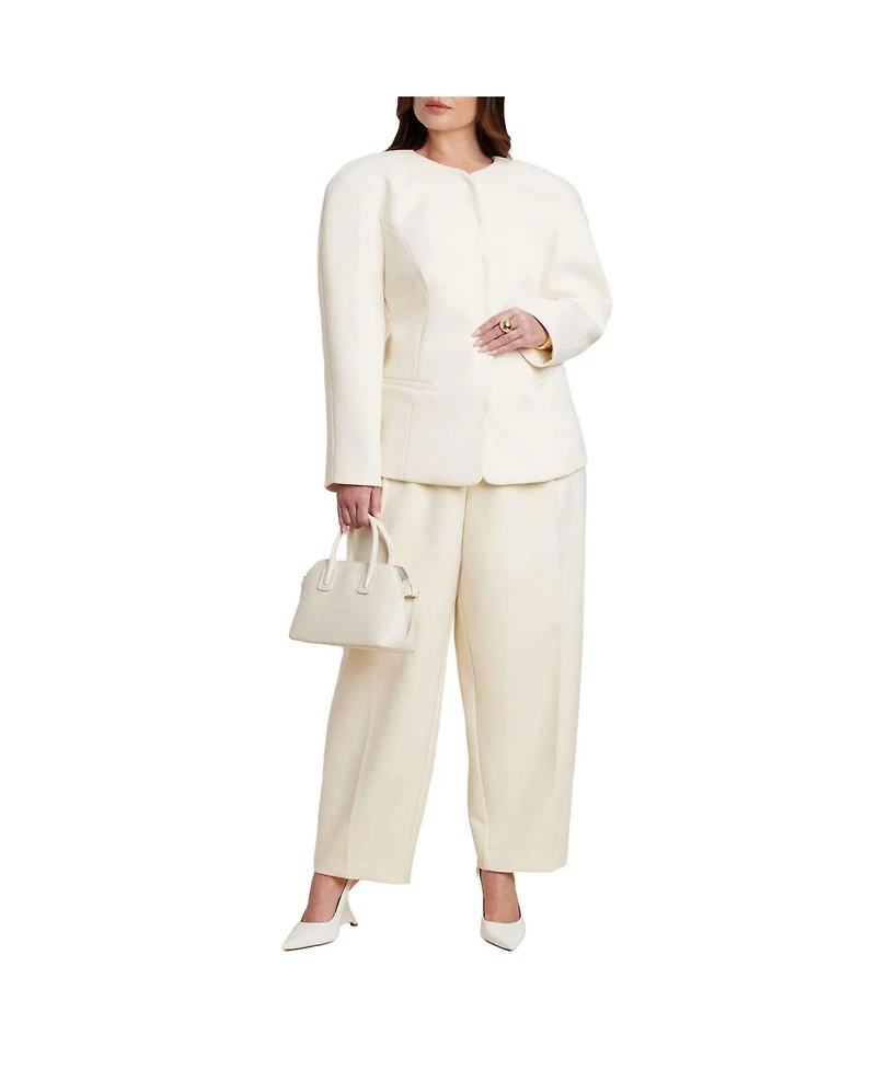 Eloquii Women's Rounded Barrel Leg Pant