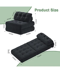 gaomon Folding Sofa Bed, Floor Couch with Pillow, Futon Bed Convertible Sleeper Chair Foldable Mattress Back Support
