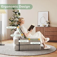 gaomon Folding Sofa Bed, Floor Folding Couch with Pillow, Futon Sofa Bed Convertible Sleeper Chair Foldable Mattress Back Support
