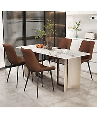 Slickblue Dining Chairs Set of 4 with Upholstered Seats and Metal Legs