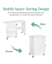 Best Choice Products Sewing Machine Table and Desk w/ Craft Storage and Trays