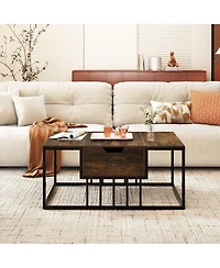 Slickblue Modern Lift Top Coffee Table, Center Table with Hidden Storage Compartment