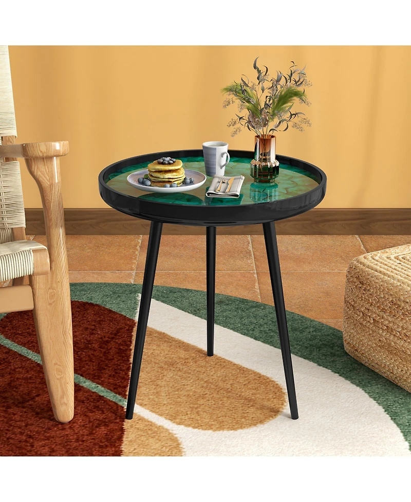 Slickblue Modern Coffee End Table Sea Shell Design Mid Century