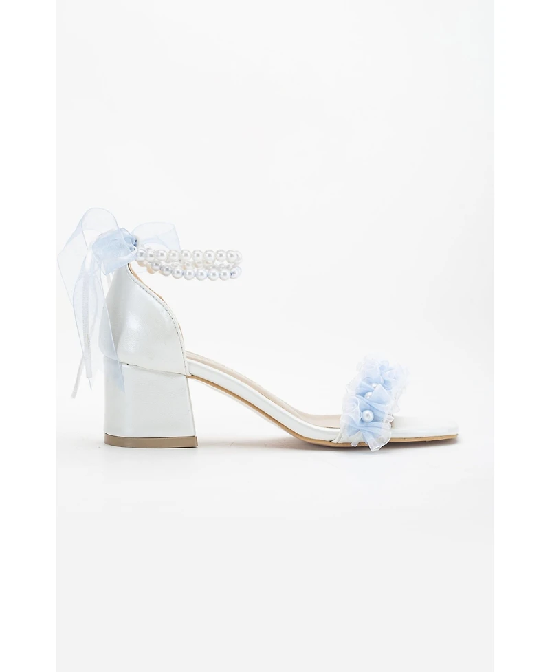 Forever & Always Shoes Womens Jasmine Lace Bridal Low Heel Sandals