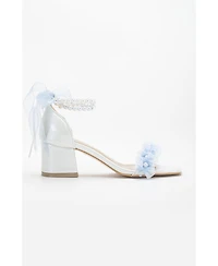 Forever & Always Shoes Womens Jasmine Lace Bridal Low Heel Sandals