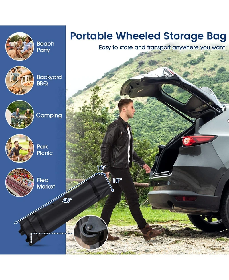 Gouun 10 x 10 ft Pop Up Canopy Tent with Corner Locking System and Portable Wheeled Bag