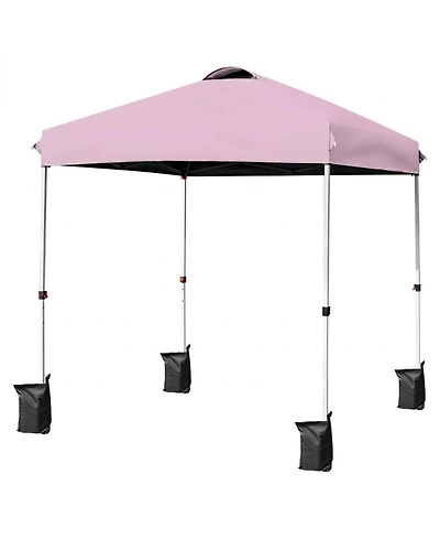 Gouun 6.6 x 6.6 ft Outdoor Pop Up Canopy Tent with Roller Bag and Four Weight Bags