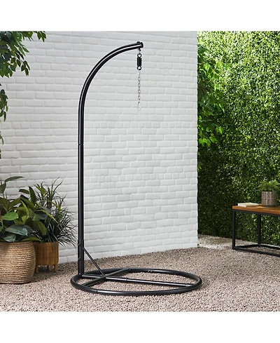 Flynama Iron Hanging Chair Bottom Stand with Safety Belt Indoor Outdoor Use