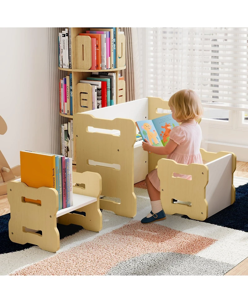 Sugift 3 Piece Toddler Table and Stool Activity Set