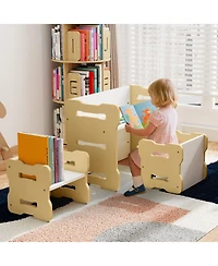 Sugift 3 Piece Toddler Table and Stool Activity Set
