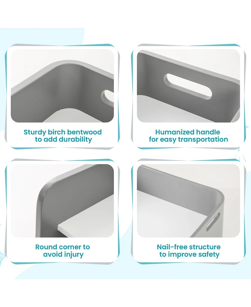 Sugift 3 Piece Kids Wooden Table and Chair Set for Playroom