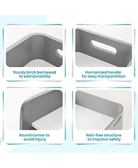 Sugift 3 Piece Kids Wooden Table and Chair Set for Playroom