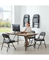 Sugift Foldable Chair Set with Padded Seats and Fabric Backrests