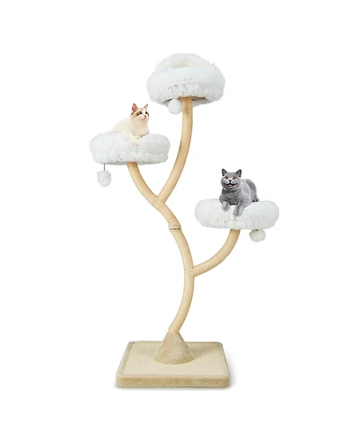 Gymax Cat Tree Tower 70'' Multi-Level Kitten Activity Center w/ 3 Perches and Balls