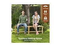 Slickblue Outdoor Curved Wood Bench Backless Fire Pit Seating