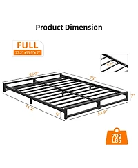 Homfan Metal Platform Bed Frame with Steel Slats Support, Mattress Foundation,Easy Assembly