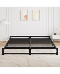 Homfan Metal Platform Bed Frame with Steel Slats Support, Mattress Foundation,Easy Assembly