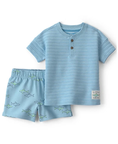 Carter's Baby Boys' Shark Top and Shorts, 2-Piece Set