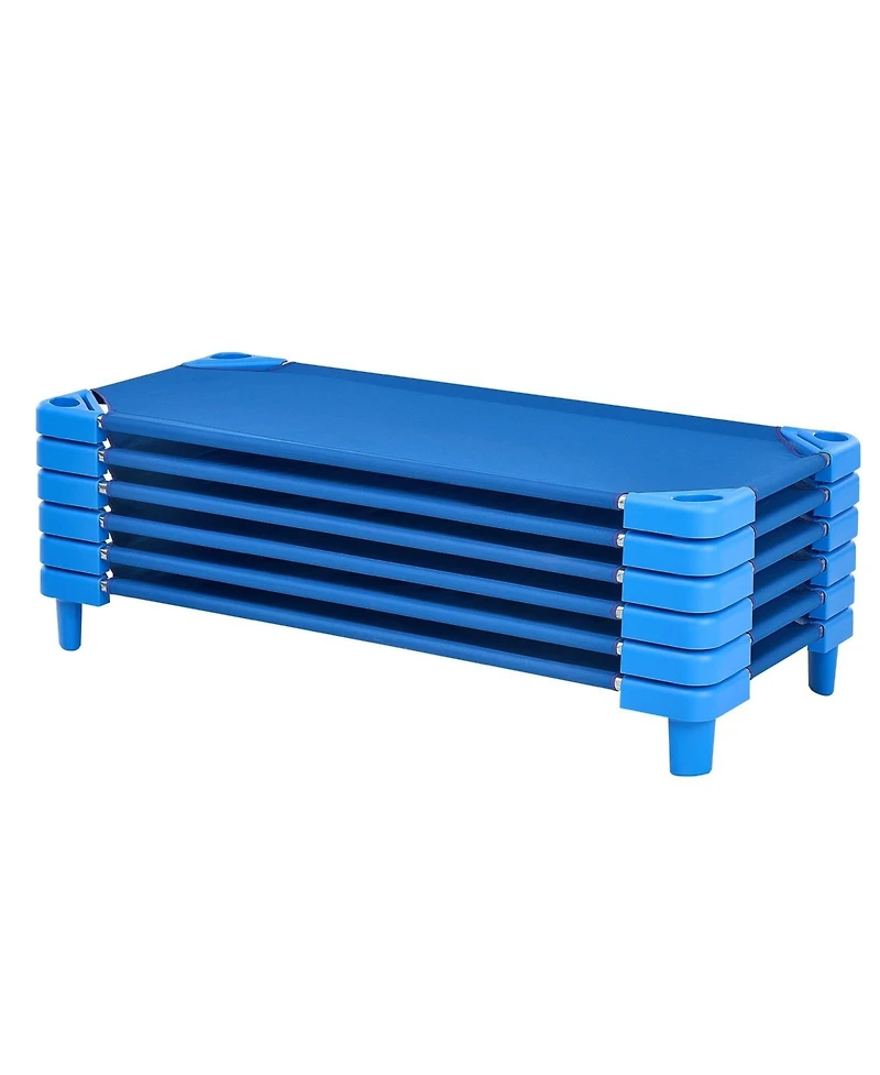 Sugift Stackable Kiddie Cot, Pack of 6, Toddler Nap Cots for Daycare