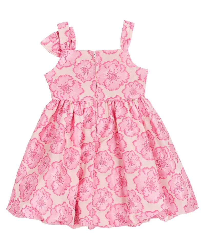 Rare Editions Girls' 2T-6X Square Neck Printed Dress