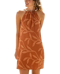 Cupshe Women's Citrine Tropical Mini Beach Dress