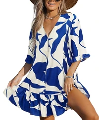 Cupshe Women's Salt Water Tropical Mini Beach Dress