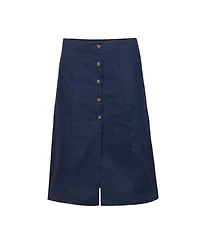 Hope & Henry Women's Linen Button Front Skirt