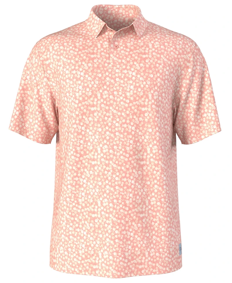 Pga Tour Men's Floral Print Golf Polo Shirt
