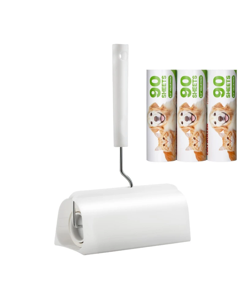 Zeus & Ruta Sticky Lint Roller 3 Pack Extra Large Pet Hair Remover 270 Sheets Strong Sticky Cat Dog Hair Roller