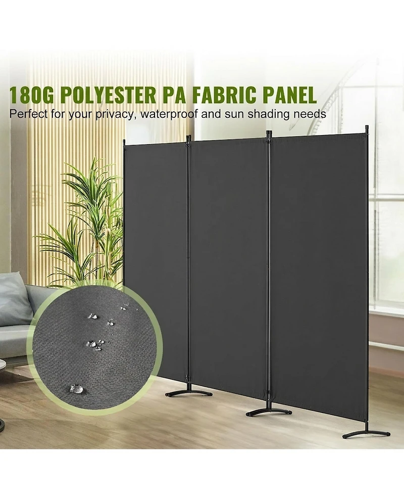 Sugift Room Divider, 3 Panel Folding Privacy Screen, Freestanding for Office and Bedroom