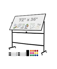 Sugift Rolling Double Sided Magnetic Whiteboard with Stand and Wheels