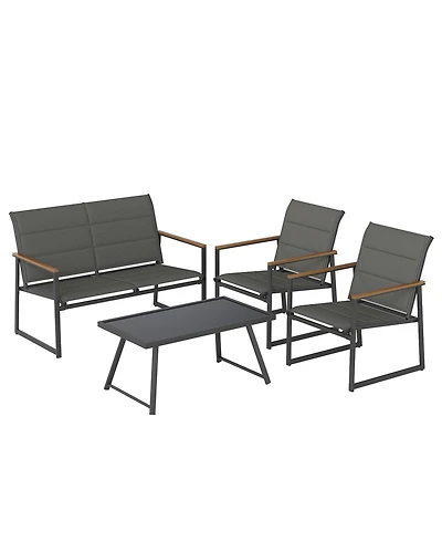 Sugift 4 Piece Outdoor Conversation Patio Furniture Set