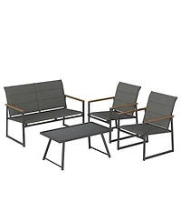Sugift 4 Piece Outdoor Conversation Patio Furniture Set