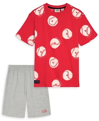 Scotch & Soda Toddler Boys' 2T-4T Short-Sleeve T-Shirt and Pull-On Shorts, 2-Piece Set