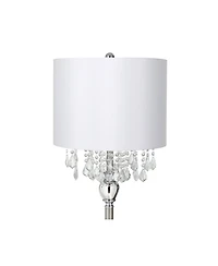 360 Lighting Crystals Traditional Luxury 60 1/2" Tall Standing Floor Lamp Metal Satin Steel Finish Office Drum