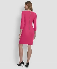 Dkny Women's 3/4-Sleeve Ruched Short Dress