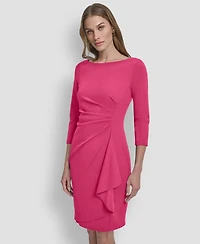 Dkny Women's 3/4-Sleeve Ruched Short Dress