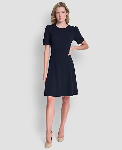 Dkny Women's Short-Sleeve Jewel Neck Dress