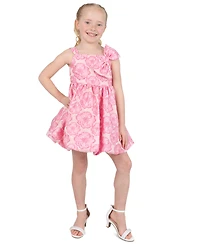 Rare Editions Girls' 2T-6X Square Neck Printed Dress