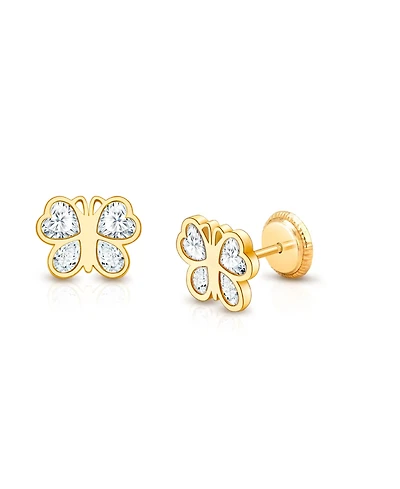 Tiny Blessings 14K Lovely Butterfly Studs Screw Back Earrings