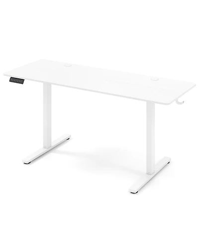 Slickblue Standing Desk with 3 Memory Heights, 2 Hanging Hooks and Cable Management Holes