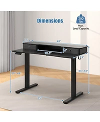 Slickblue Adjustable Electric Standing Desk with 2 Drawers for Home Office