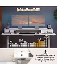 Slickblue Adjustable Electric Standing Desk with 2 Drawers for Home Office
