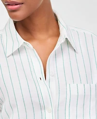 On 34th Women's Linen-Blend Relaxed Oversized Button-Down Shirt, Macy's Exclusive